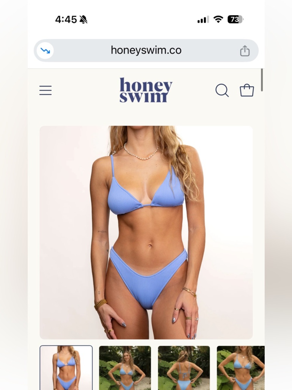 Honey Swim Marina Ribbed Triangle Bikini - Picture 4 of 4